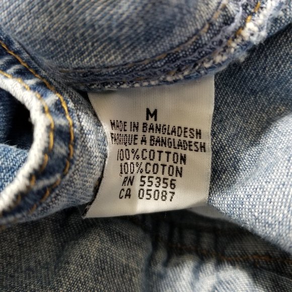 Squeeze Jeans overalls Medium denim shorts utility bib carpenter VINTAGE 90s - Picture 13 of 14